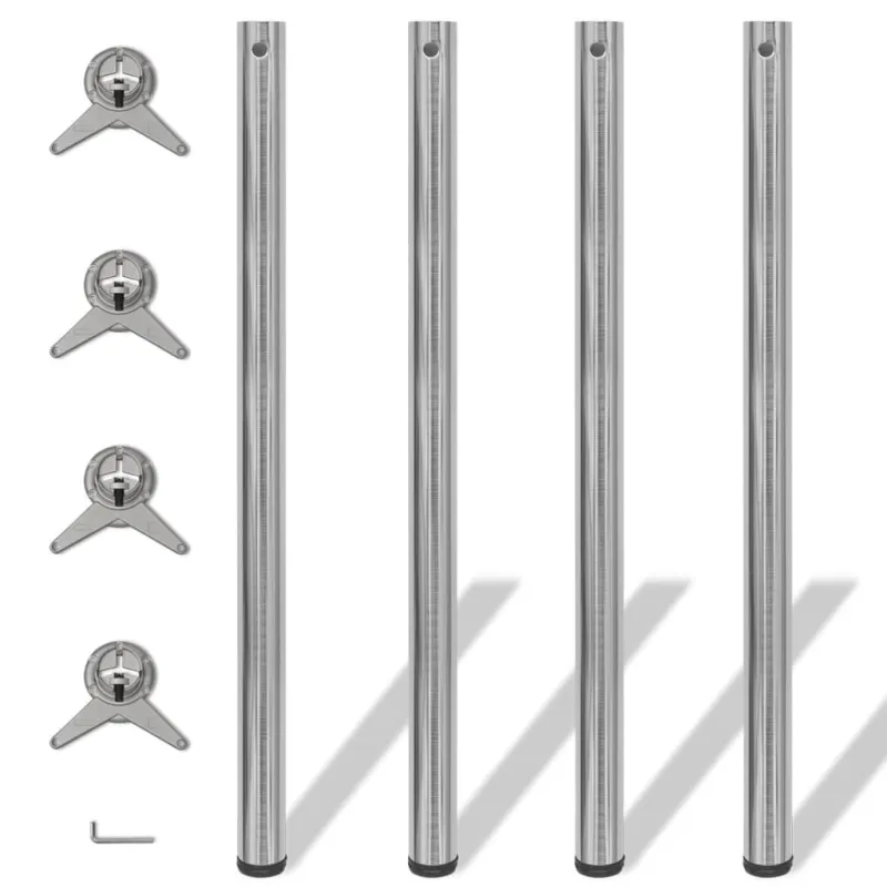 Reguliuojamo aukščio stalo kojos, 4vnt., šlifuoto nikelio, 1100mm
