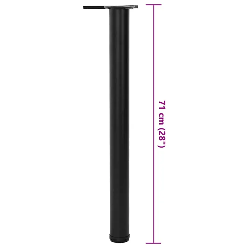 Reguliuojamo aukščio stalo kojos, 4vnt., juodos spalvos, 710mm