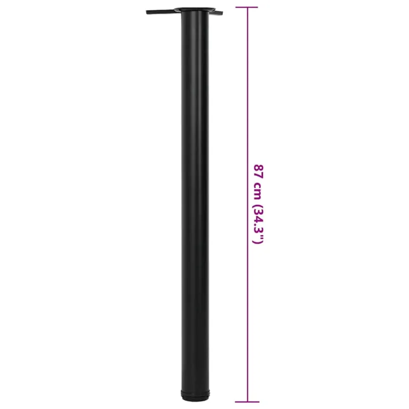 Reguliuojamo aukščio stalo kojos, 4vnt., juodos spalvos, 870mm