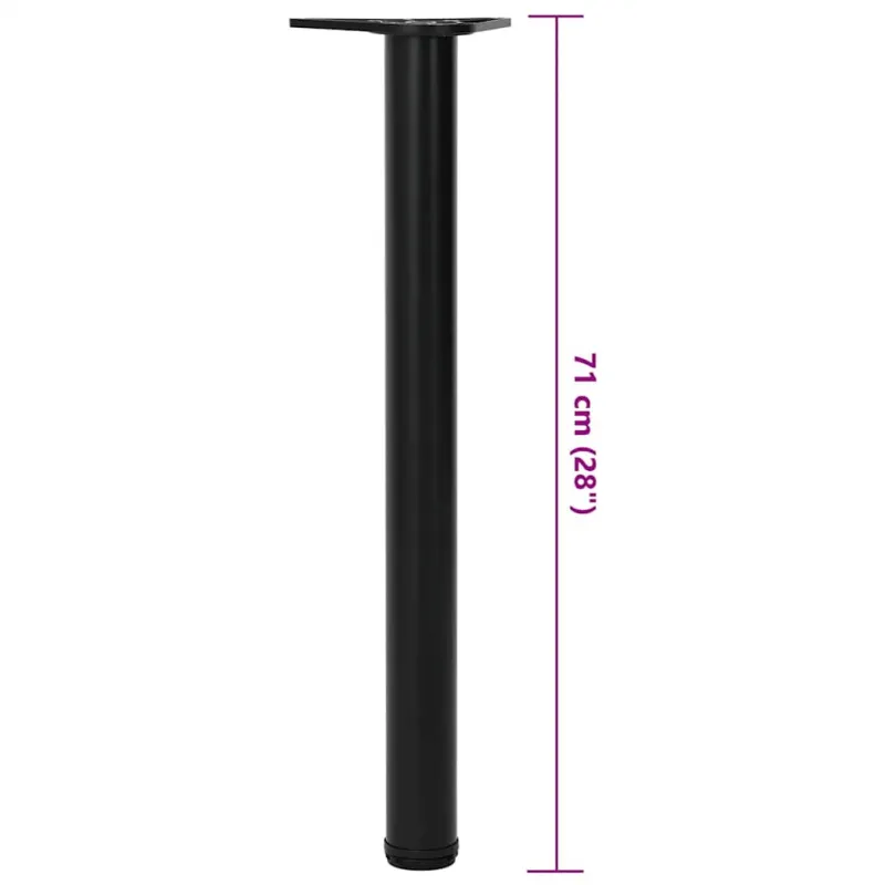 Reguliuojamo aukščio stalo kojos, 4vnt., juodos spalvos, 710mm