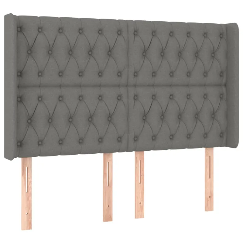 Galvūgalis su LED, tamsiai pilkas, 163x16x118/128cm, audinys