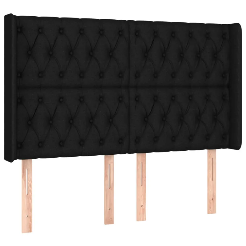 Galvūgalis su LED, juodos spalvos, 163x16x118/128cm, audinys