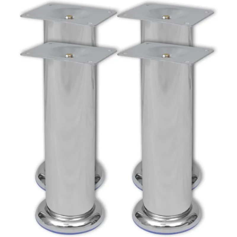 4 Apvalios Sofos Kojelės, Chromuotos, 180 mm