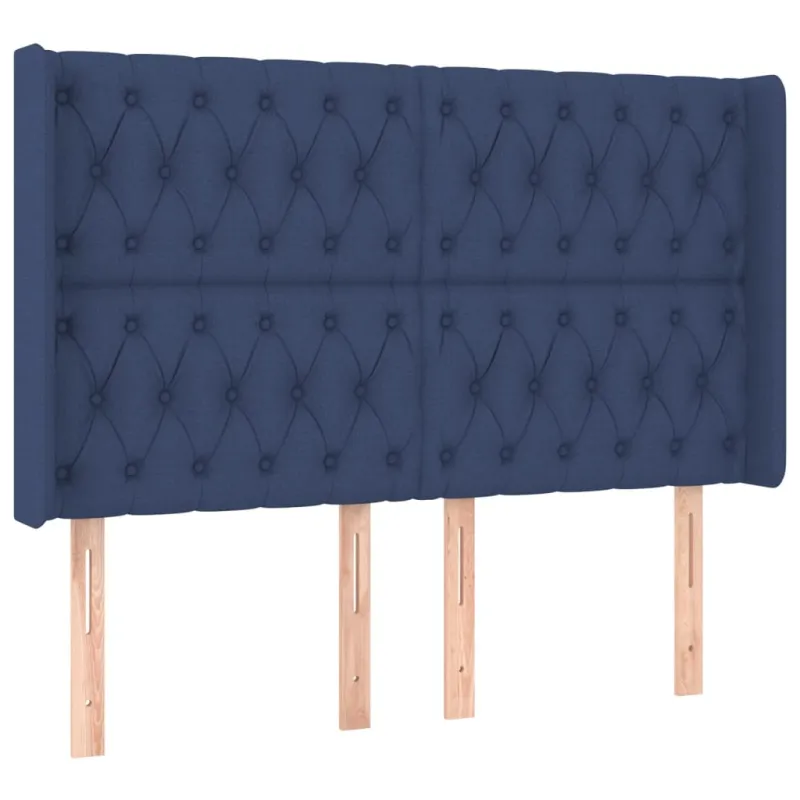 Galvūgalis su LED, mėlynos spalvos, 163x16x118/128cm, audinys