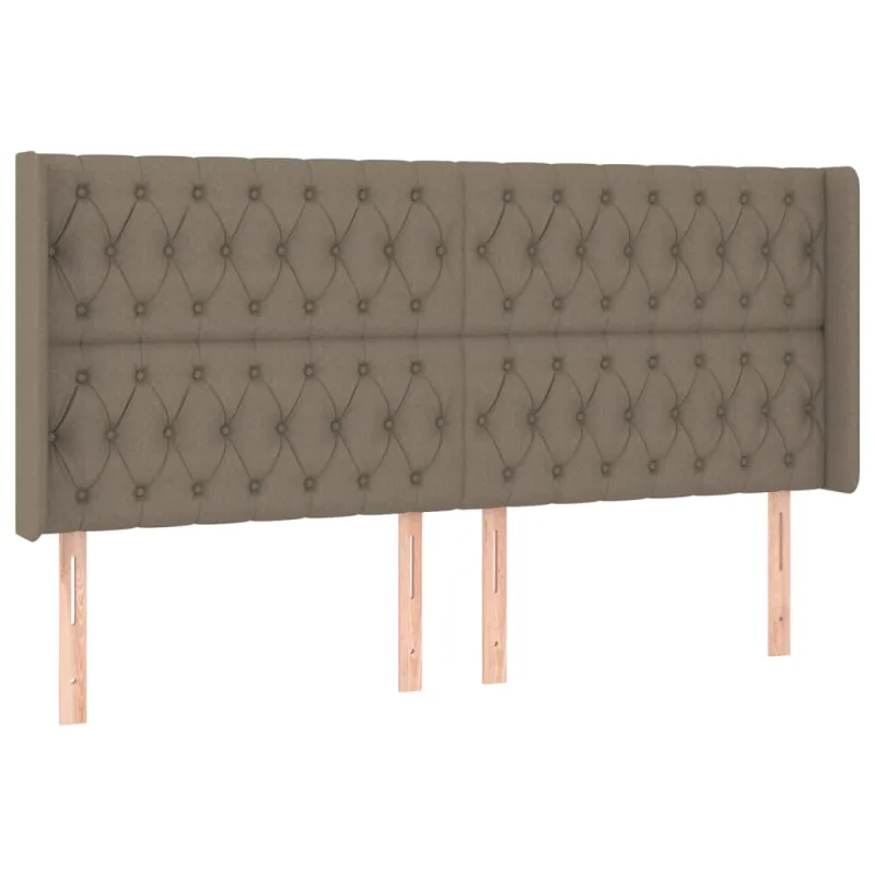 Galvūgalis su LED, taupe spalvos, 183x16x118/128cm, audinys