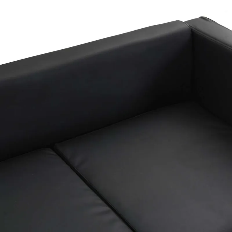 Sofa, dvivietė, dirbtinė oda, juoda