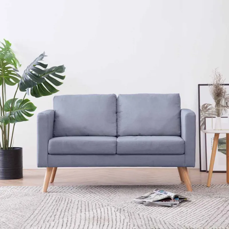 Dvivietė sofa, audinys, šviesiai pilka