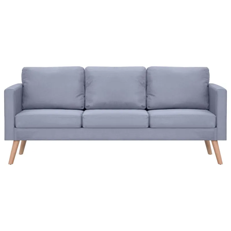 Trivietė sofa, audinys, šviesiai pilka