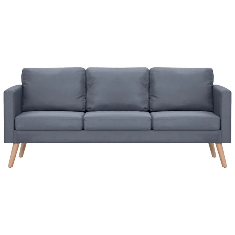 Trivietė sofa, audinys, tamsiai pilka
