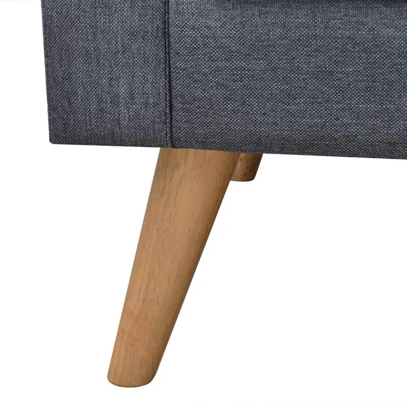 Trivietė sofa, audinys, tamsiai pilka