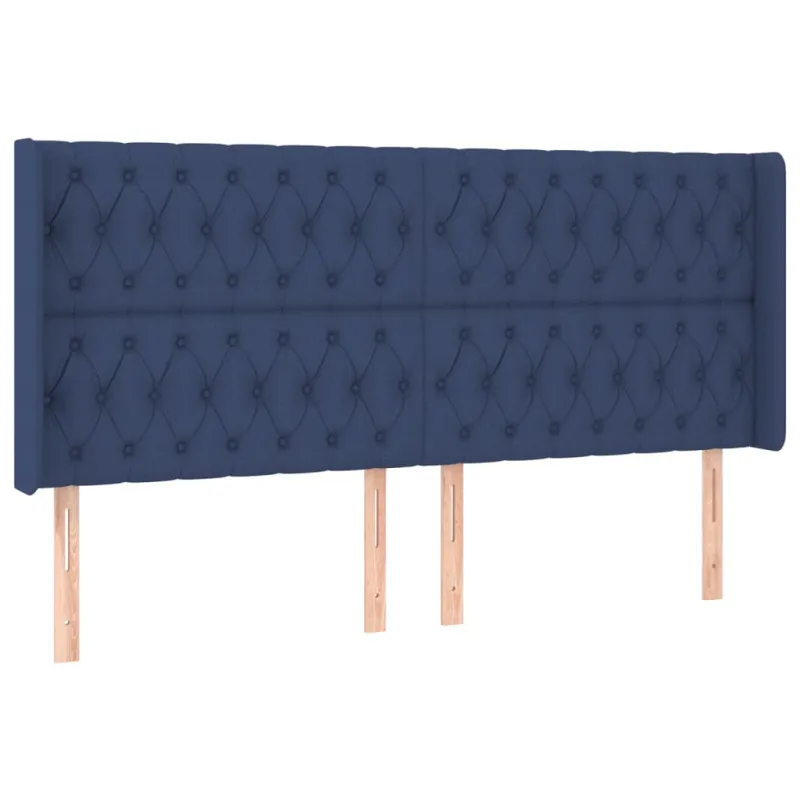 Galvūgalis su LED, mėlynos spalvos, 203x16x118/128cm, audinys