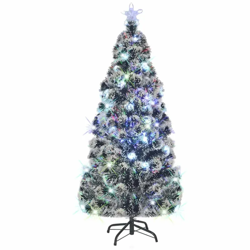Apšviesta Kalėdų eglutė su stovu ir LED, 150cm, optinis pluoštas