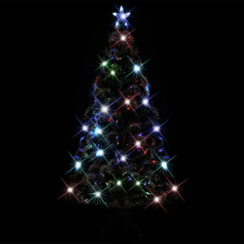 Apšviesta Kalėdų eglutė su stovu ir LED, 180cm, optinis pluoštas