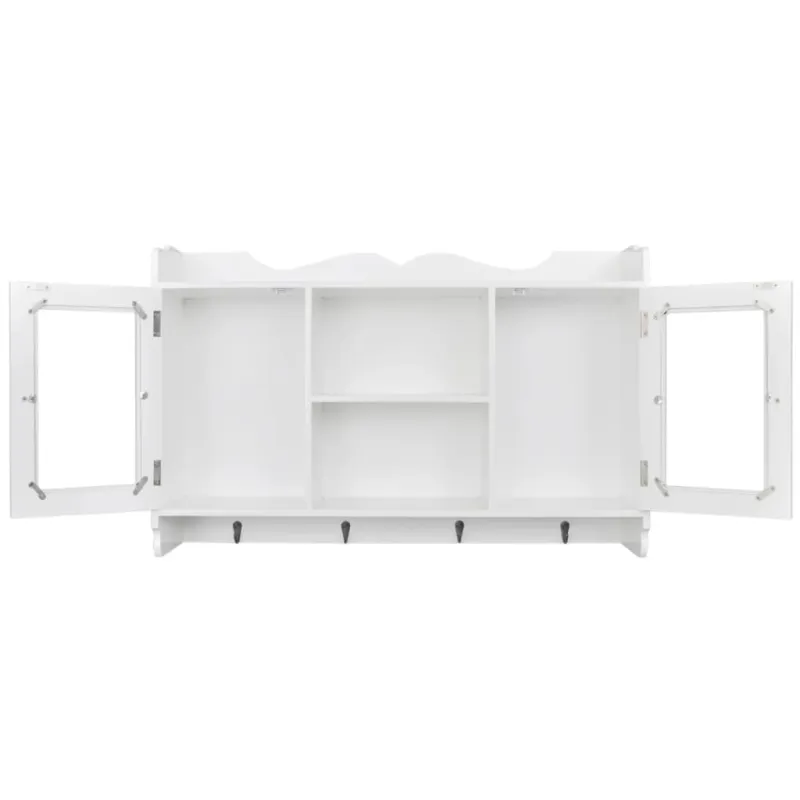 Sieninė spintelė-eksponavimo lentyna, baltos spalvos, MDF