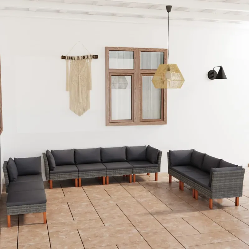 Soodekomplekti ja pehmendused, 10 osaline, hall, polyrataani