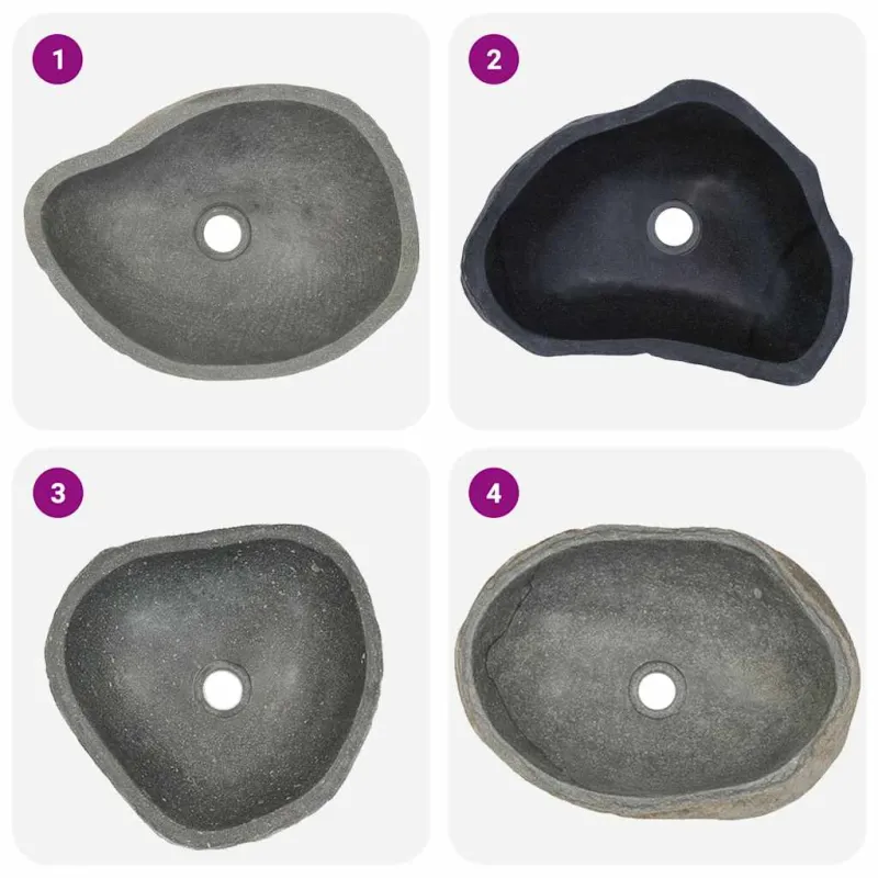 Praustuvas, (37-46)x(29-36)cm, upės akmuo, ovalo formos