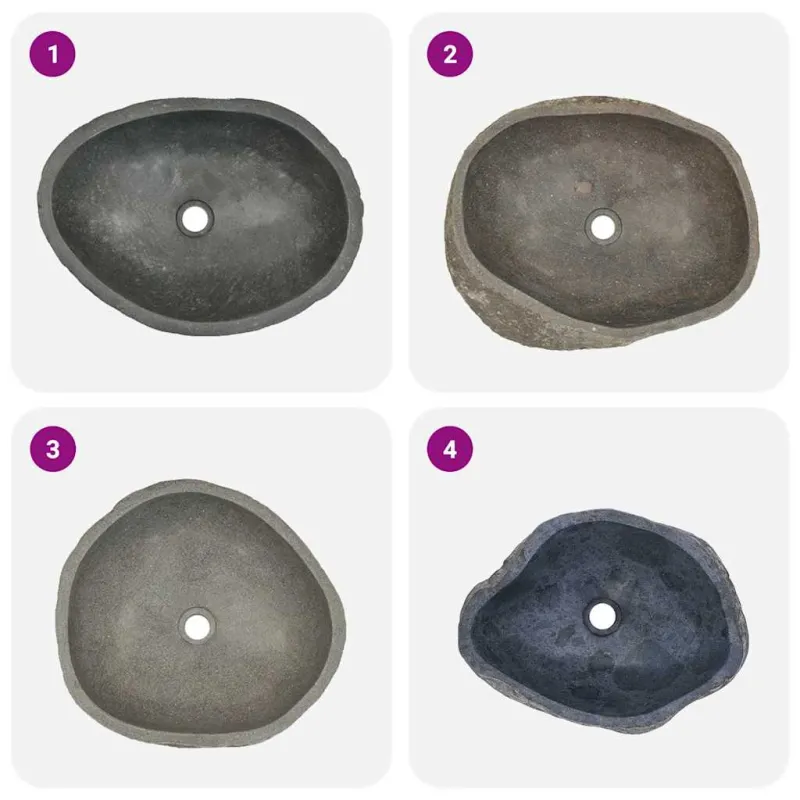 Praustuvas, (45-53)x(34-41)cm, upės akmuo, ovalo formos