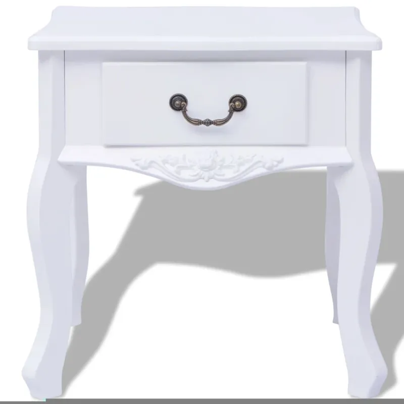 Spintelė prie lovos, 2 vnt., MDF, balta