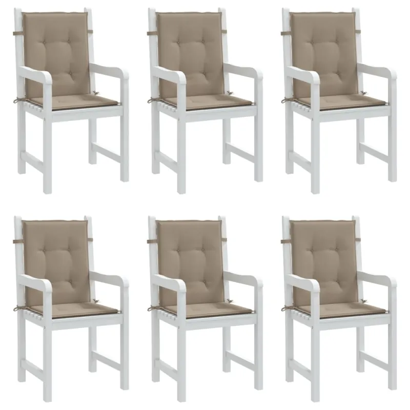 Sodo kėdės pagalvėlės, 6vnt., taupe, 100x50x3cm, audinys