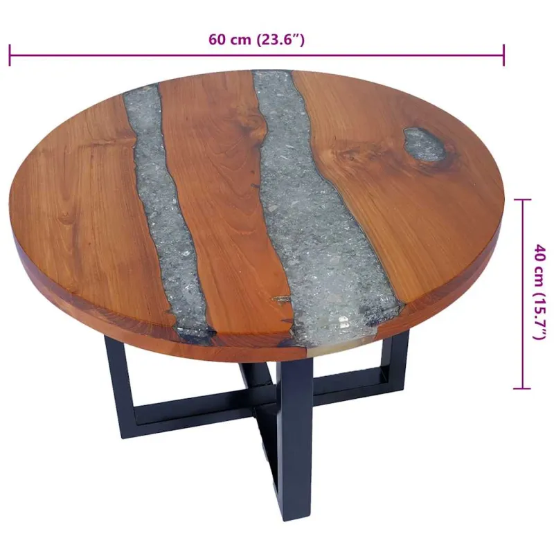 Kavos staliukas, tikmedis ir derva, 60 cm