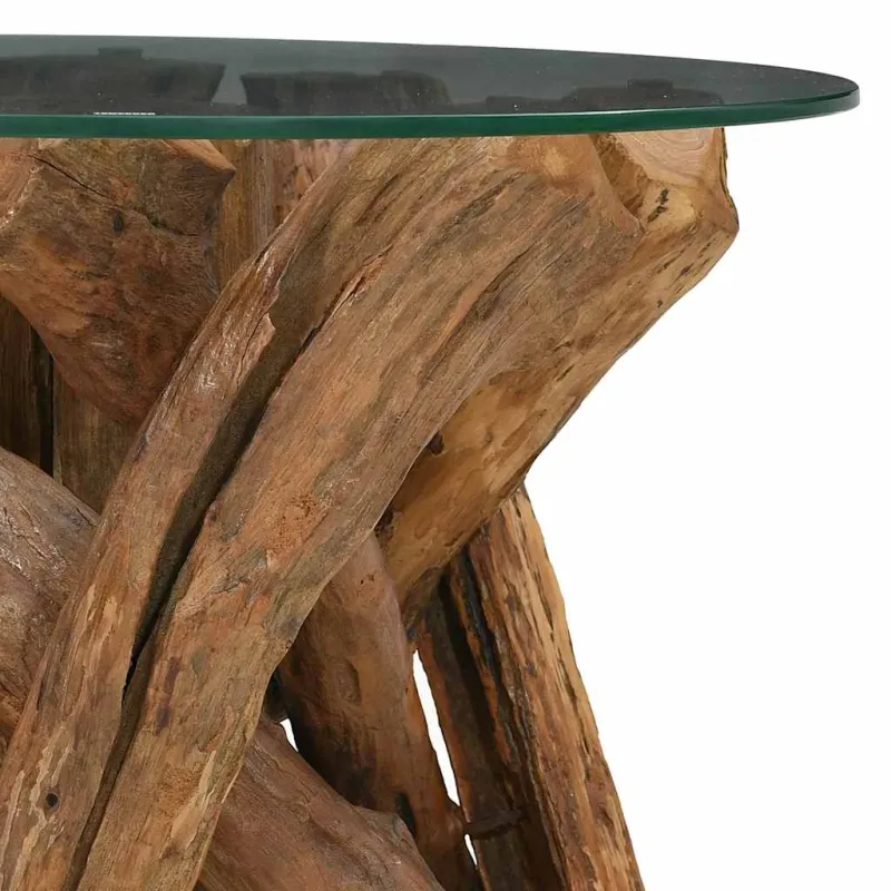 Kavos staliukas, masyvi tikmedžio mediena, 60 cm