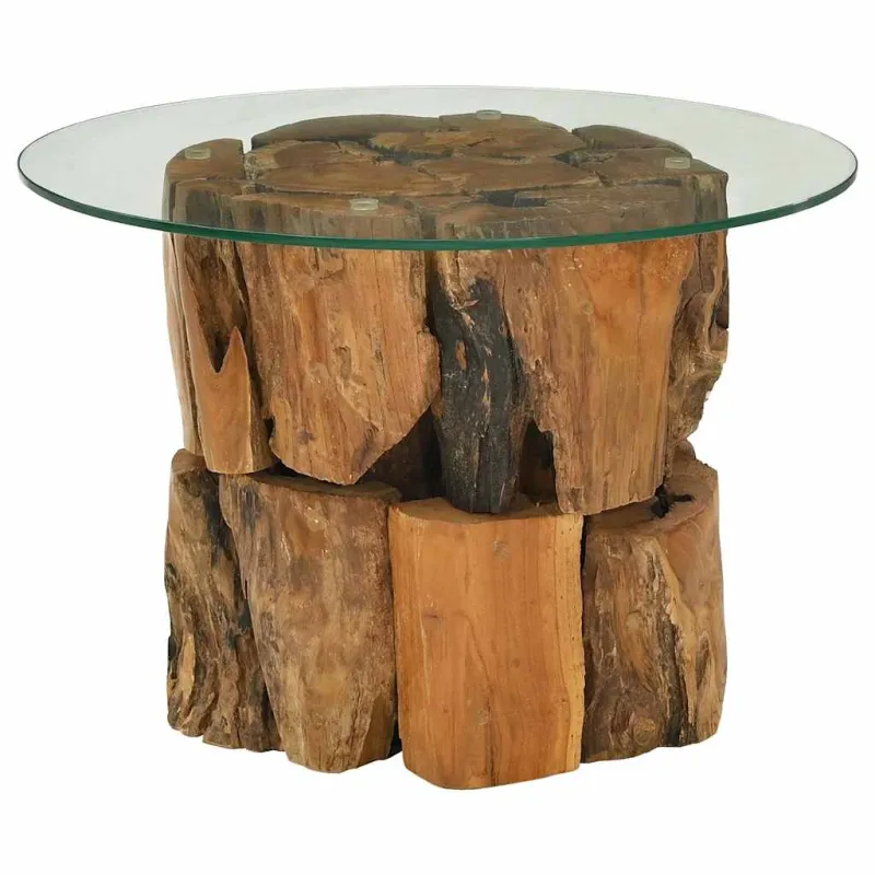 Kavos staliukas, tikmedžio medienos masyvas, 60 cm