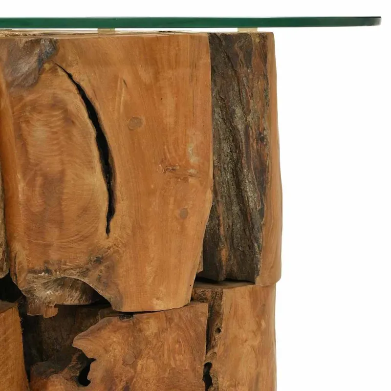 Kavos staliukas, tikmedžio medienos masyvas, 60 cm