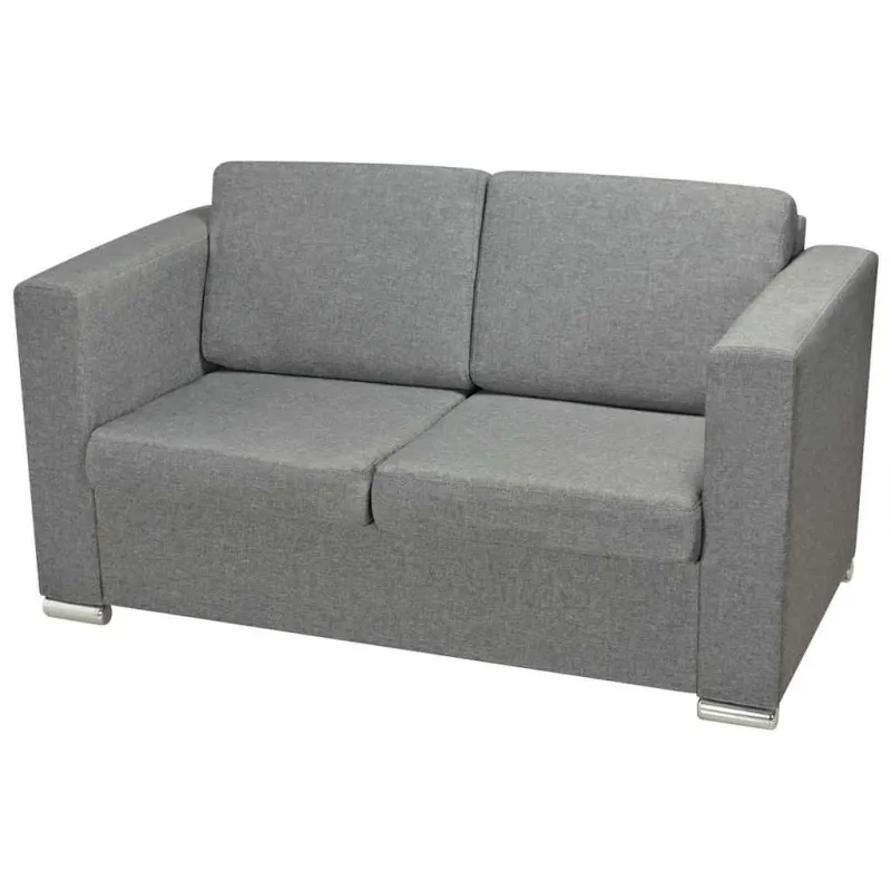 Dvivietė sofa, audinys, šviesiai pilka