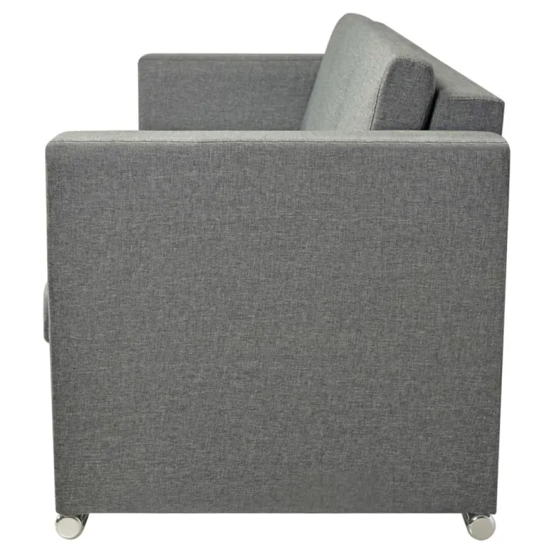 Trivietė sofa, šviesiai pilkos spalvos, audinys