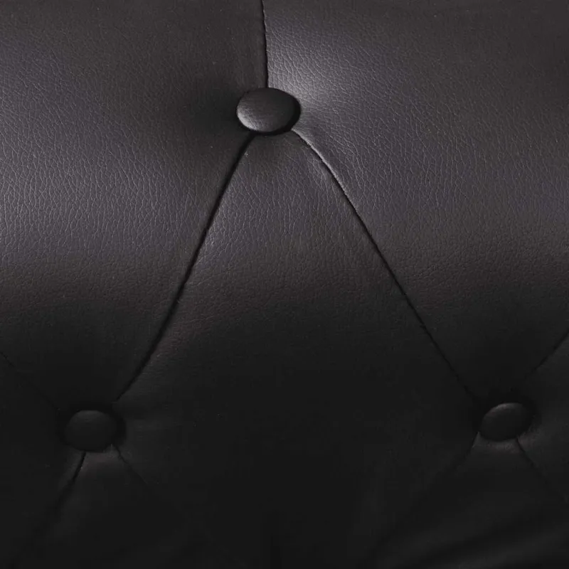 Chesterfield penkiavietė kampinė sofa, juoda, dirbtinė oda