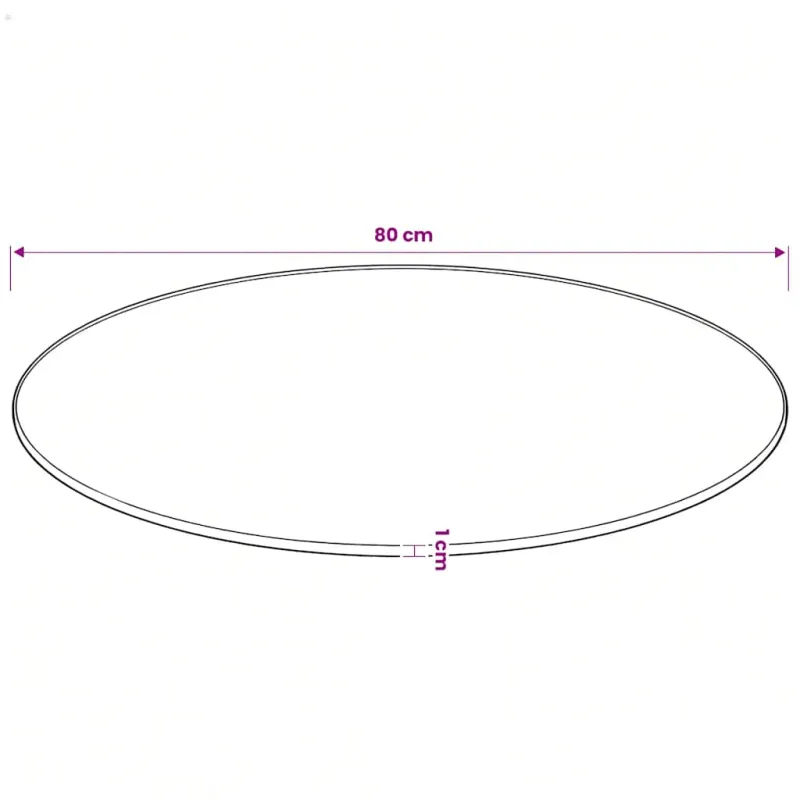 Stalviršis, grūdintas stiklas, apvalus, 80 cm