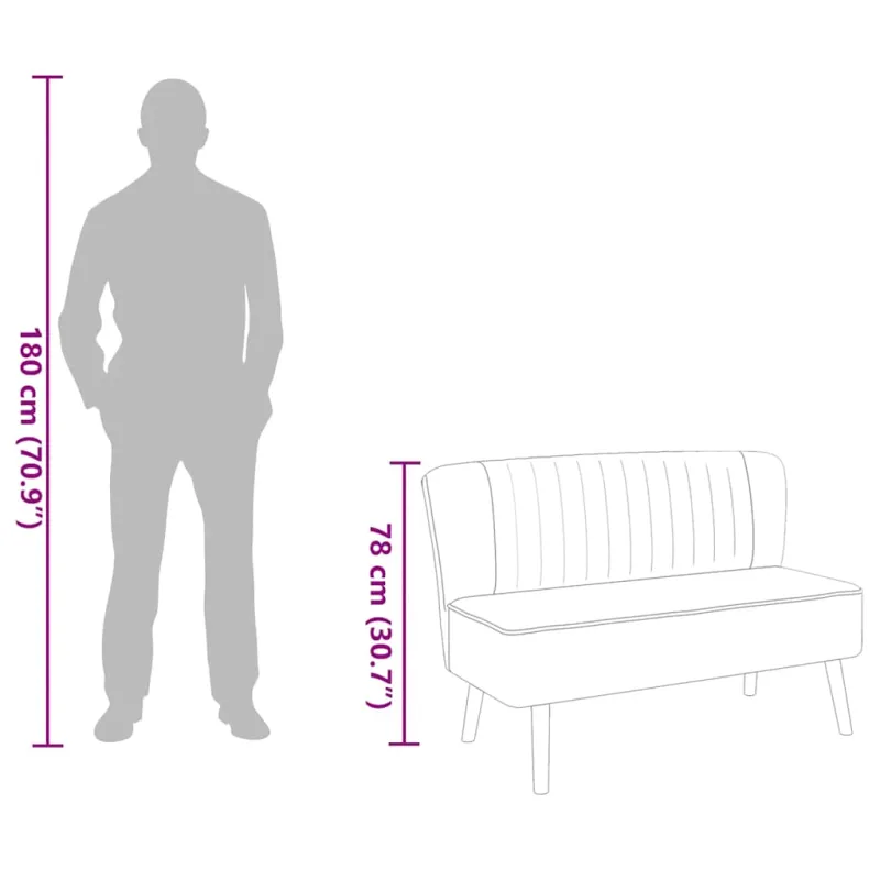 Sofa, audinys, 117x55,5x77cm, šviesiai pilka