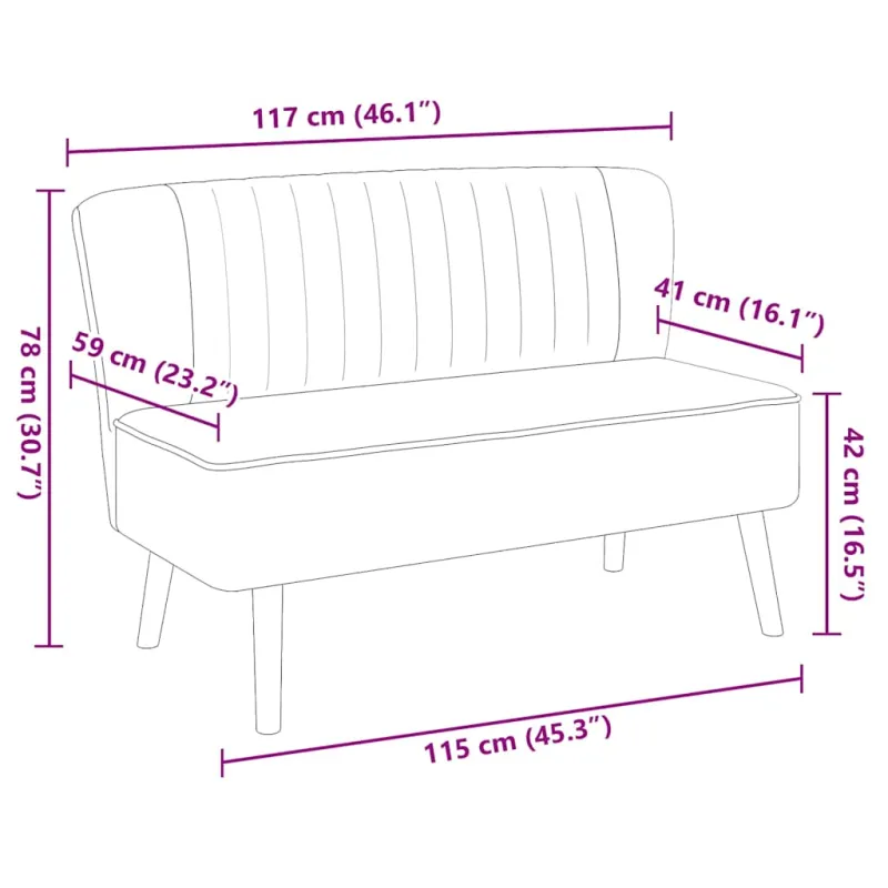 Sofa, audinys, 117x55,5x77cm, žalia