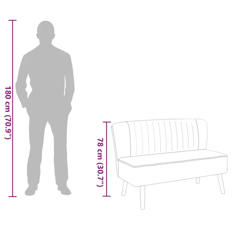 Sofa, audinys, 117x55,5x77cm, žalia