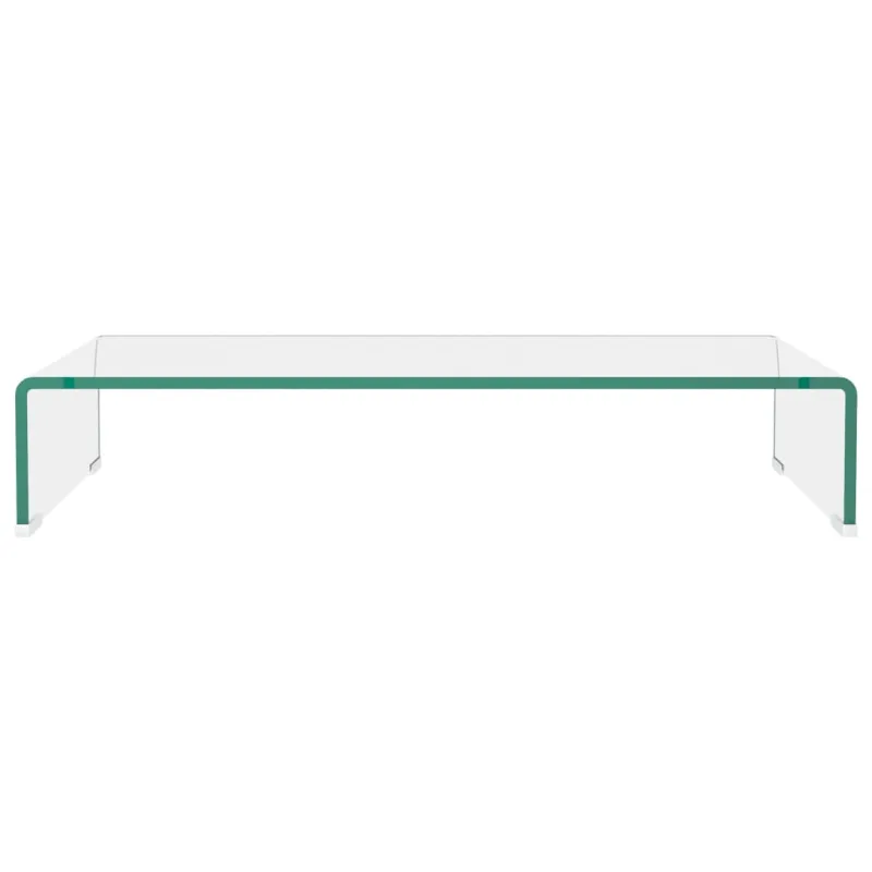 TV stovas/monitoriaus pakyla, skaidrus stiklas, 70x30x13 cm