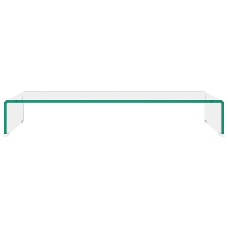 TV stovas/monitoriaus pakyla, skaidrus stiklas, 80x30x13 cm
