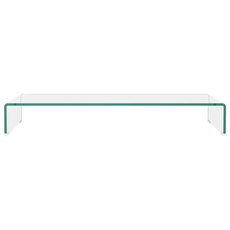 TV stovas/monitoriaus pakyla, skaidrus stiklas, 90x30x13 cm