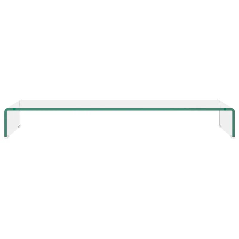 TV stovas/monitoriaus pakyla, skaidrus stiklas, 100x30x13 cm