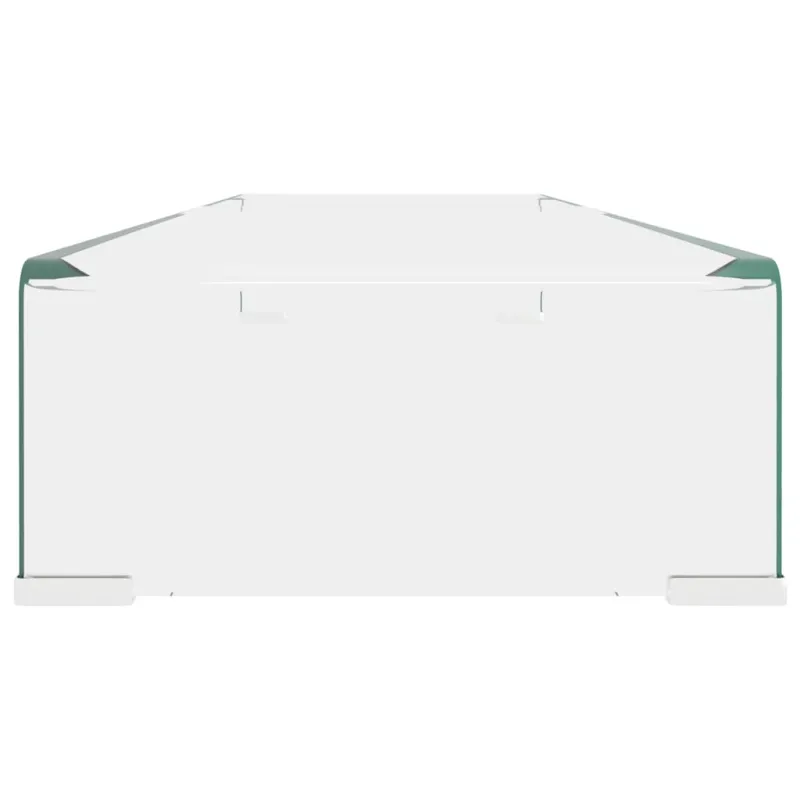 TV stovas/monitoriaus pakyla, skaidrus stiklas, 100x30x13 cm