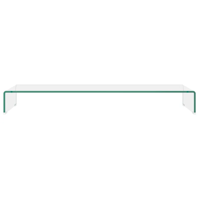 TV stovas/monitoriaus pakyla, skaidrus stiklas, 110x30x13 cm