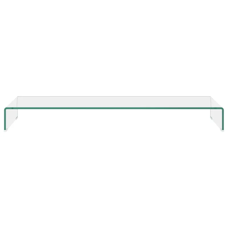 TV stovas/monitoriaus pakyla, skaidrus stiklas, 120x30x13 cm