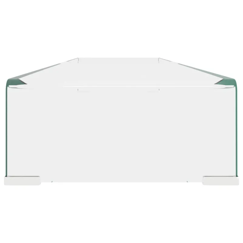 TV stovas/monitoriaus pakyla, skaidrus stiklas, 120x30x13 cm