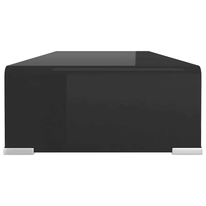 TV stovas/monitoriaus pakyla, juodas stiklas, 70x30x13 cm
