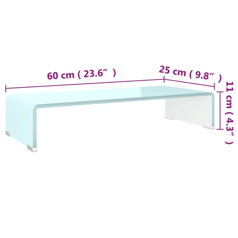 TV stovas/monitoriaus pakyla, žalias, 60x25x11cm, stiklas