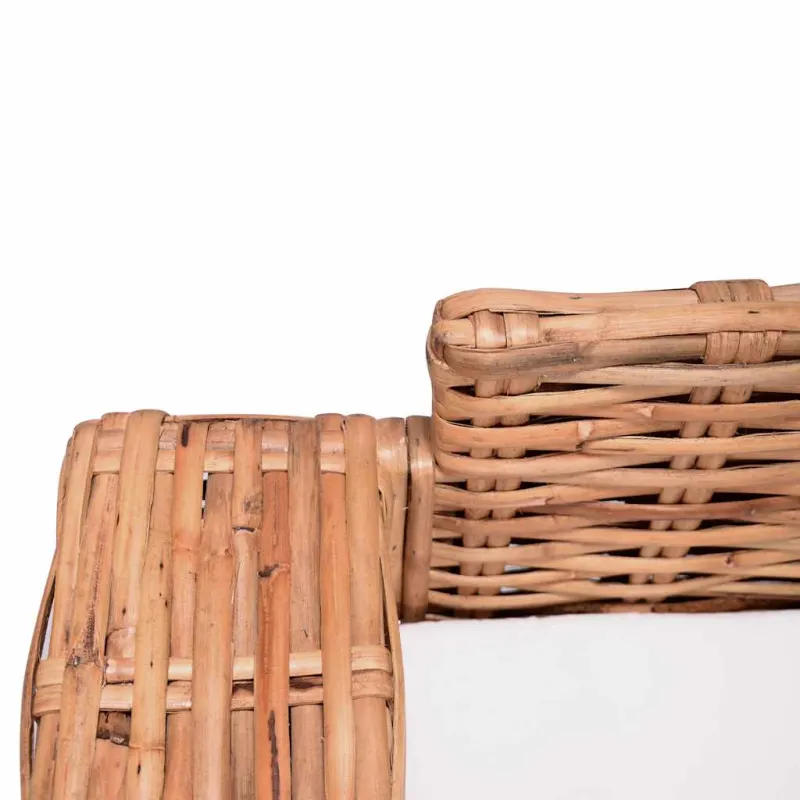 Trivietė sofa, natūralus ratanas