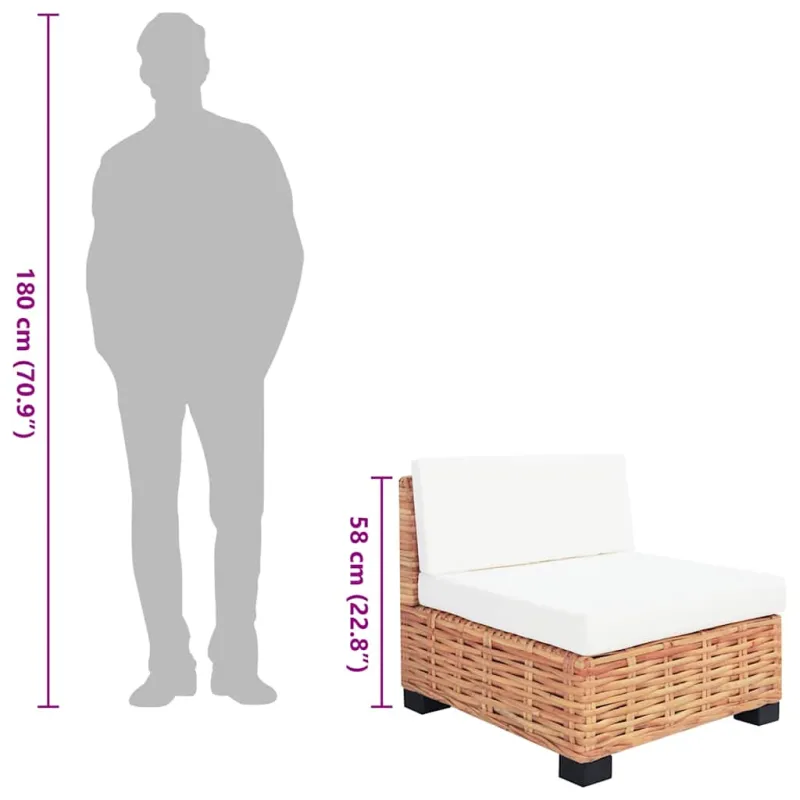 Sofų komplektas, 27d., natūralus ratanas