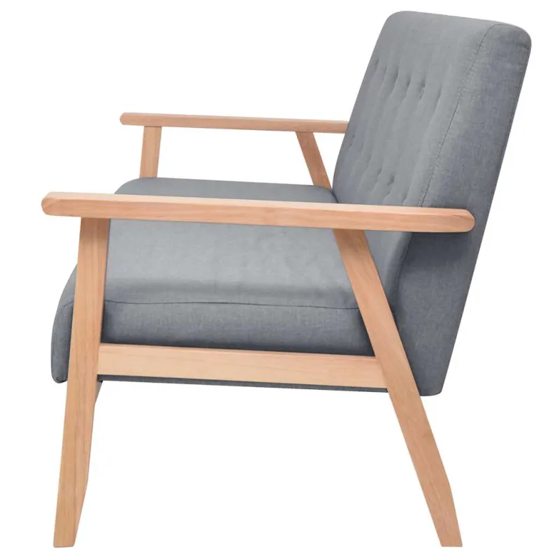 Trivietė sofa, šviesiai pilkos spalvos, audinys