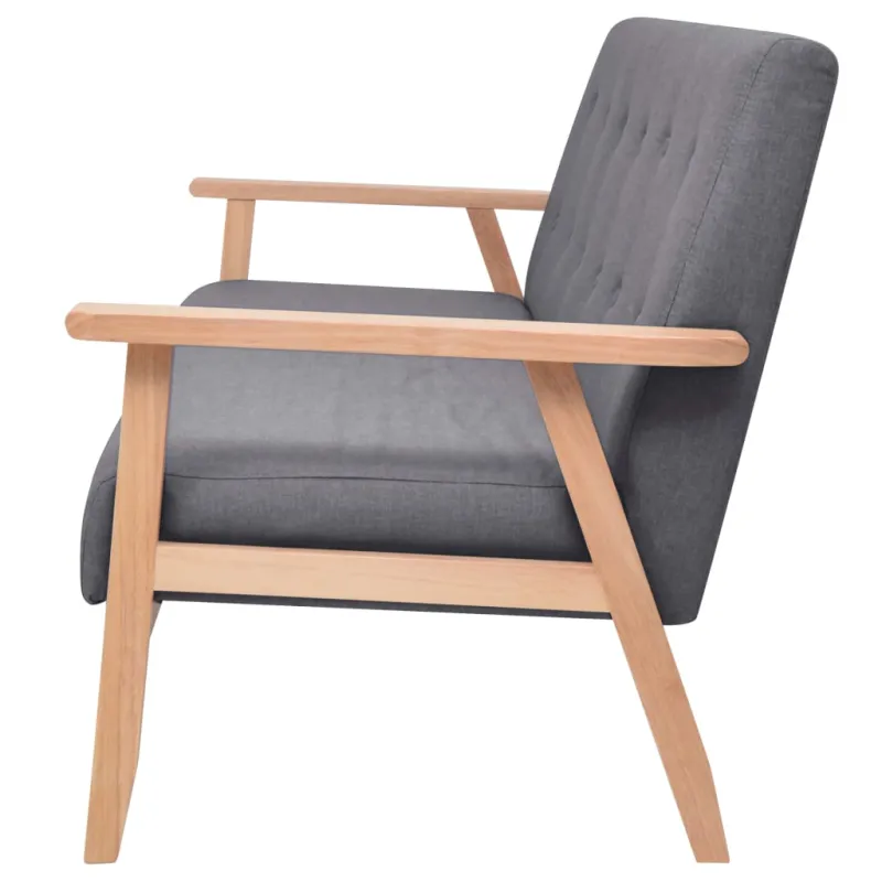 Trivietė sofa, tamsiai pilkos spalvos, audinys