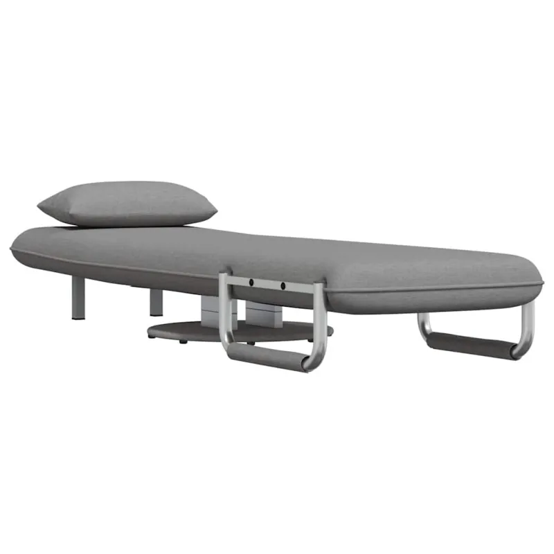 Supamoji kėdė ir sofa-lova, šviesiai pilka, audinys