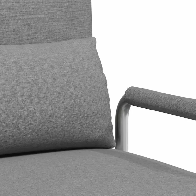 Supamoji kėdė ir sofa-lova, šviesiai pilka, audinys